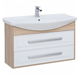 Тумба с умывальником Aquanet Остин 252676 105 см белая/дуб сонома