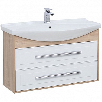 Тумба с умывальником Aquanet Остин 252676 105 см белая/дуб сонома