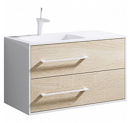 Тумба с умывальником Aqwella 5 stars Miami Mai.01.09/L 90 см белый/дуб сонома