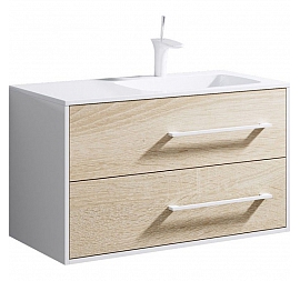 Тумба с умывальником Aqwella 5 stars Miami Mai.01.09/R 90 см белый/дуб сонома