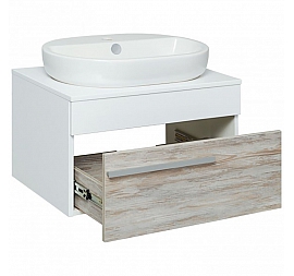 Тумба с умывальником Runo Вудлайн Caspia Oval 65 см