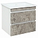 Тумба с умывальником Runo Манхэттен 65 см белая/серый бетон