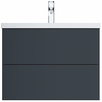 Тумба с умывальником AM.PM Gem M90FHX07522GM 75 см 2 ящика графит