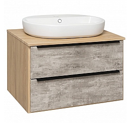 Тумба с умывальником Runo Мальта Caspia Oval 70 см дуб/серый