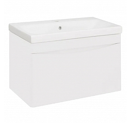 Тумба с умывальником Runo Афина 80 см белая подвесная