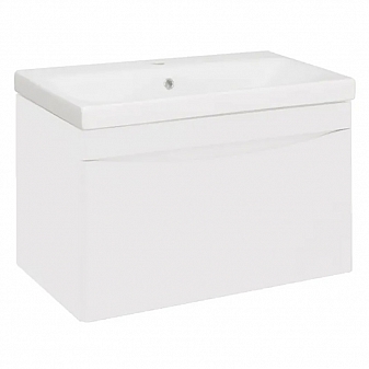 Тумба с умывальником Runo Афина 80 см белая подвесная