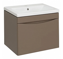 Тумба с умывальником Runo Афина 60 см бежевая подвесная