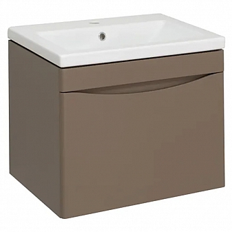 Тумба с умывальником Runo Афина 60 см бежевая подвесная