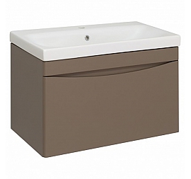 Тумба с умывальником Runo Афина 80 см бежевая подвесная