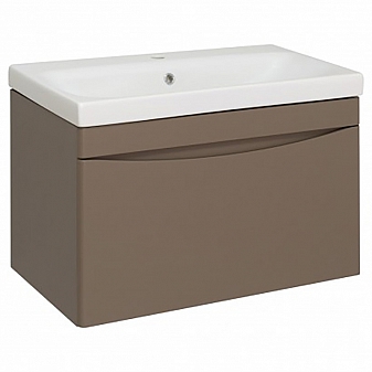 Тумба с умывальником Runo Афина 80 см бежевая подвесная
