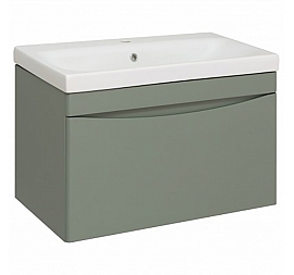 Тумба с умывальником Runo Афина 80 см цемент подвесная