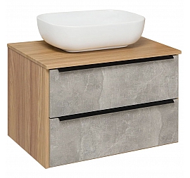 Тумба с умывальником Runo Мальта 70 серый дуб Moduo Square 70 см