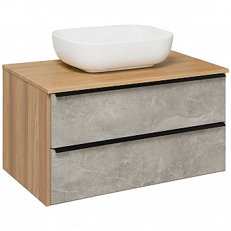 Тумба с умывальником Runo Мальта 85 серый дуб Moduo Square 85 см