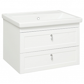 Тумба с умывальником Runo Мерида 70 см 2 ящика подвесная
