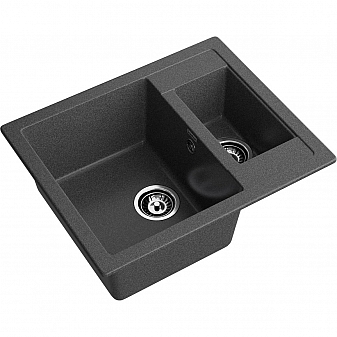 Мойка кухонная GranFest Quadro 610K 61 см графит