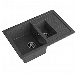Мойка кухонная GranFest Quadro 775KL 77 см графит