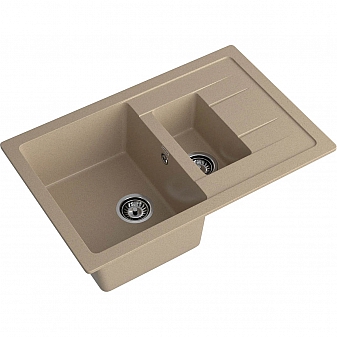 Мойка кухонная GranFest Quadro 775KL 77 см песочный