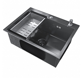Мойка кухонная Ulgran Steel 60 см чёрная сталь