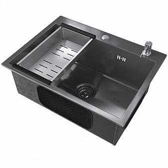Мойка кухонная Ulgran Steel 60 см чёрная сталь
