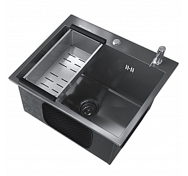 Мойка кухонная Ulgran Steel 50 см чёрная сталь