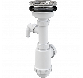 Сифон для кухонной мойки AlcaPlast A446P с отводом для стиральной машины