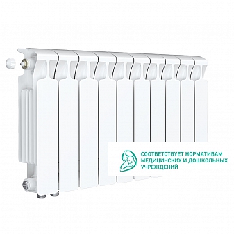 Радиатор биметаллический Rifar Monolit Ventil 350 MVL 10 секций