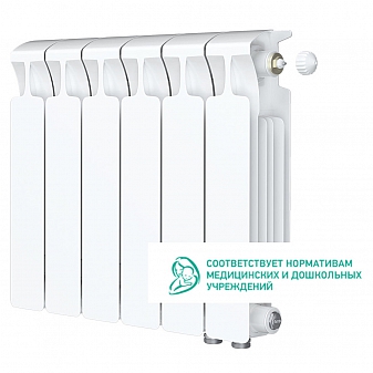 Радиатор биметаллический Rifar Monolit Ventil 350 MVR 6 секций