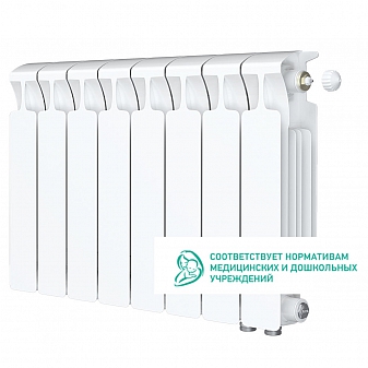Радиатор биметаллический Rifar Monolit Ventil 350 MVR 8 секций