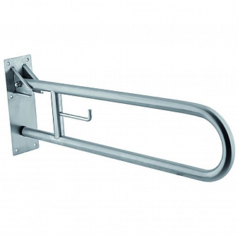Поручень настенный Alliance-DV откидной с держателем для туалетной бумаги 70х20 см