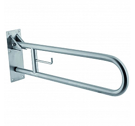 Поручень настенный Alliance-DV откидной с держателем для туалетной бумаги 85х20 см