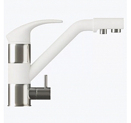 Смеситель для кухни Polygran Дуо белый