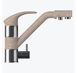 Смеситель для кухни Polygran Дуо песочный