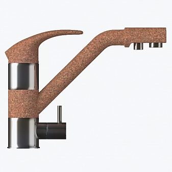 Смеситель для кухни Polygran Дуо терракот