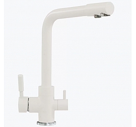 Смеситель для кухни Polygran Высокий Дуо белый
