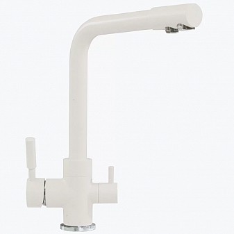 Смеситель для кухни Polygran Высокий Дуо белый