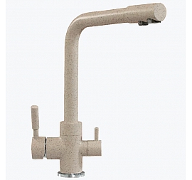Смеситель для кухни Polygran Высокий Дуо песочный