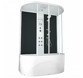 Душевая кабина Domani-Spa Neat High 150x80 см с электрикой и гидромассажем тонированное стекло