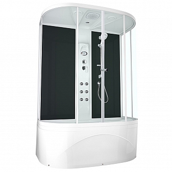Душевая кабина Domani-Spa Neat High 150x80 см с электрикой и гидромассажем тонированное стекло
