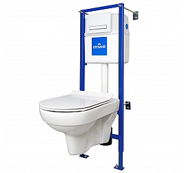 Инсталляция Cersanit с подвесным унитазом Cersanit City New Clean On SET-CITYC/LPRO/S-DL/WG