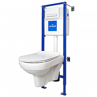 Инсталляция Cersanit с подвесным унитазом Cersanit City New Clean On SET-CITYC/LPRO/S-DL/WG