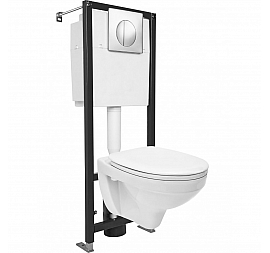 Инсталляция Cersanit с подвесным унитазом Cersanit Delfi SET-DEL/Black/TPL/Cg-w