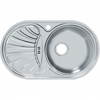 Мойка кухонная Ukinox Фаворит FA*747.447 W GW6K R 75 см лайн