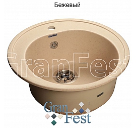 Мойка кухонная GranFest GF-R510 51 см бежевая
