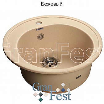 Мойка кухонная GranFest GF-R510 51 см бежевая