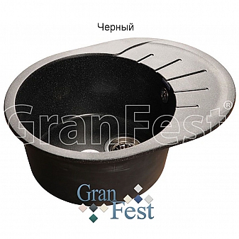 Мойка кухонная GranFest GF-R580L 58 см черная