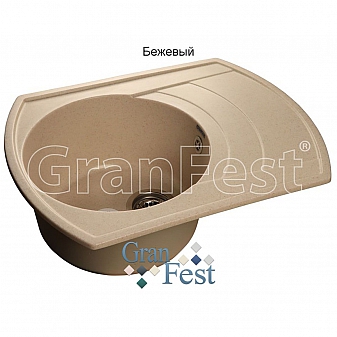 Мойка кухонная GranFest GF-R650L 65 см бежевая