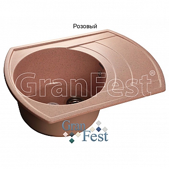 Мойка кухонная GranFest GF-R650L 65 см розовая