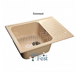 Мойка кухонная GranFest GF-S645L 64 см бежевая