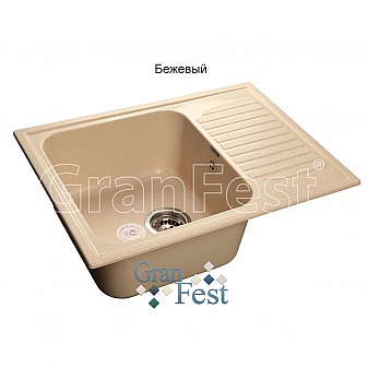 Мойка кухонная GranFest GF-S645L 64 см бежевая