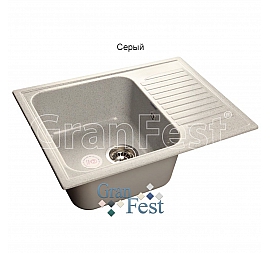 Мойка кухонная GranFest GF-S645L 64 см серая